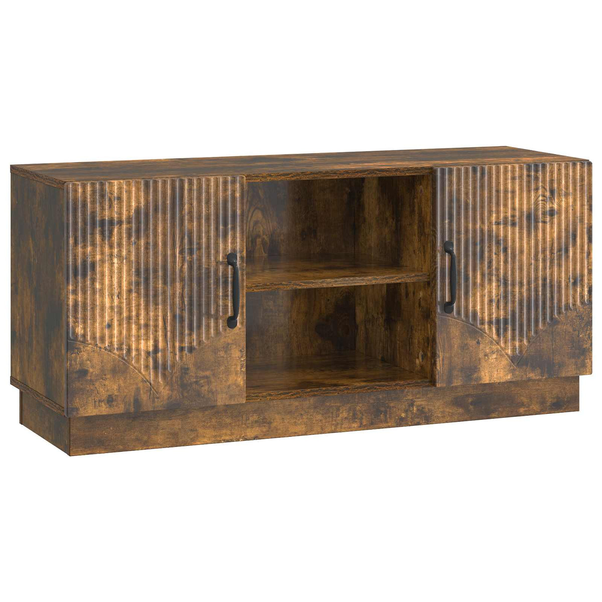 TV-kast Gerookt eiken 102 x 34,5 x 47 cm Bewerkt hout is nu te koop bij PeponiXL, paradijselijk wonen!