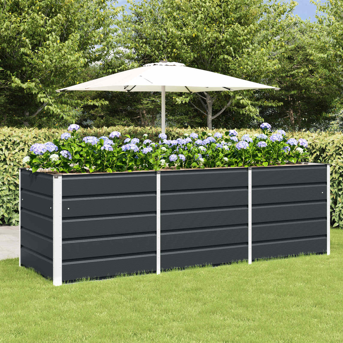 Plantenbak Antraciet 240 x 80 x 75 cm Staal is nu te koop bij PeponiXL, paradijselijk wonen!