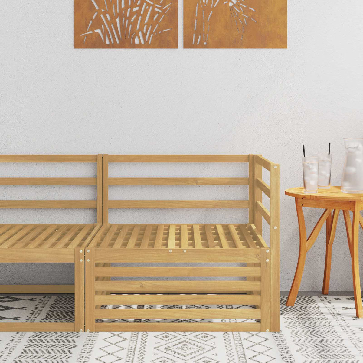 Buiten Hoek Sofa Massief Acaciahout Wit 83 x 83 x 73 cm is nu te koop bij PeponiXL, paradijselijk wonen!