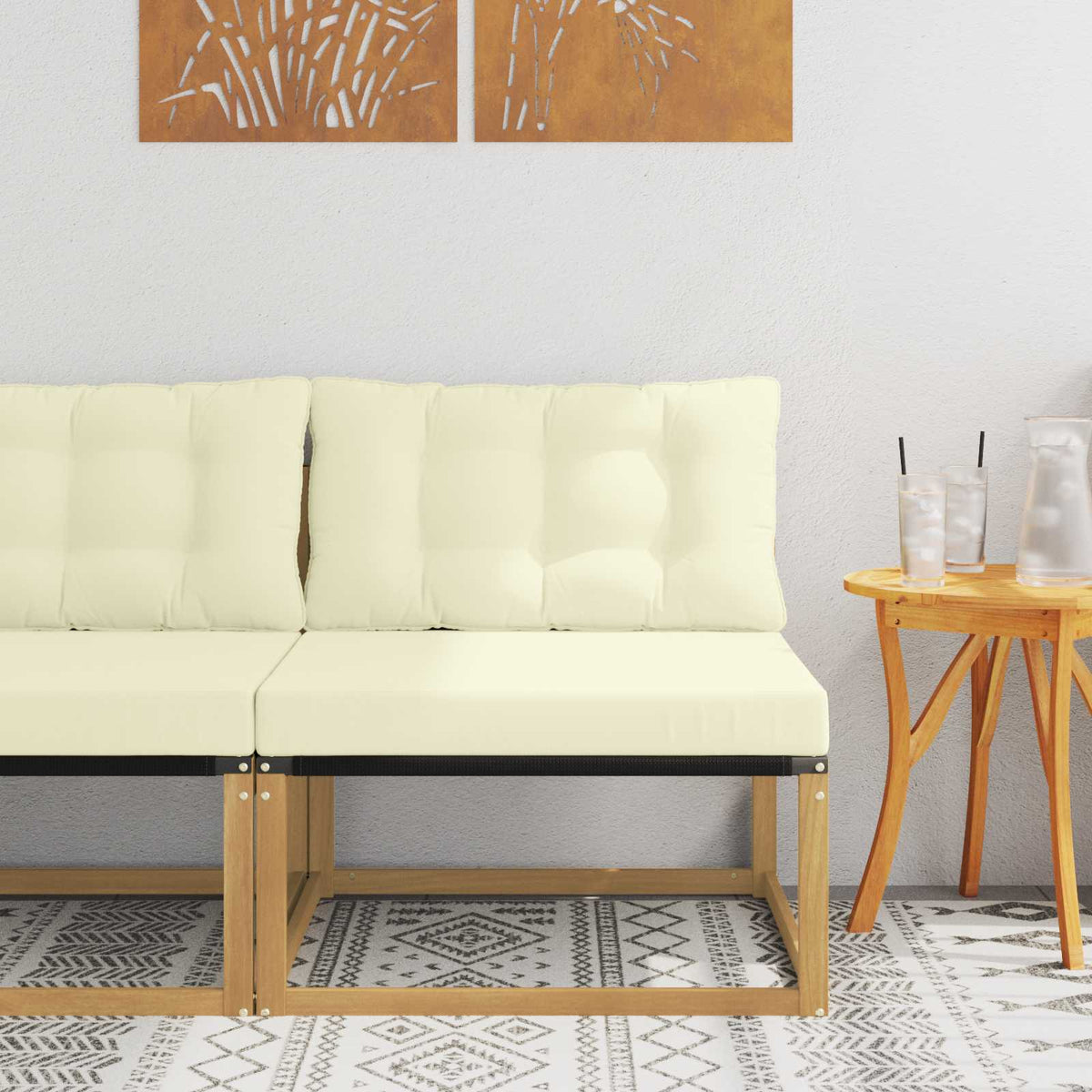 Buiten Midden Sofa met kussen Wit 79 x 83 x 73 cm staal is nu te koop bij PeponiXL, paradijselijk wonen!