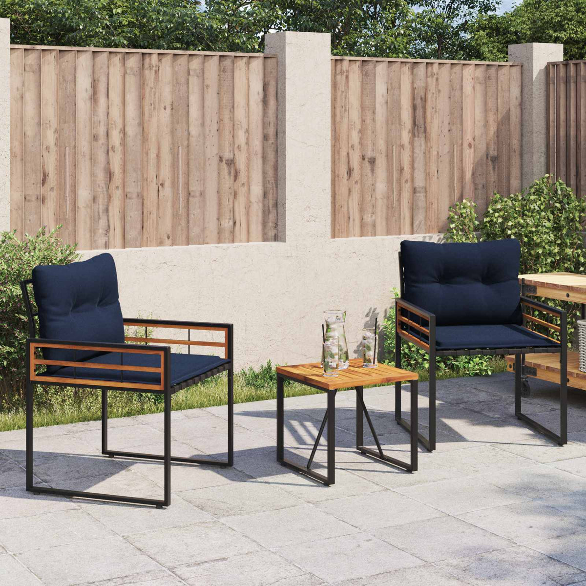 Buitenmeubelset met kussen 3 pcs Marineblauw is nu te koop bij PeponiXL, paradijselijk wonen!