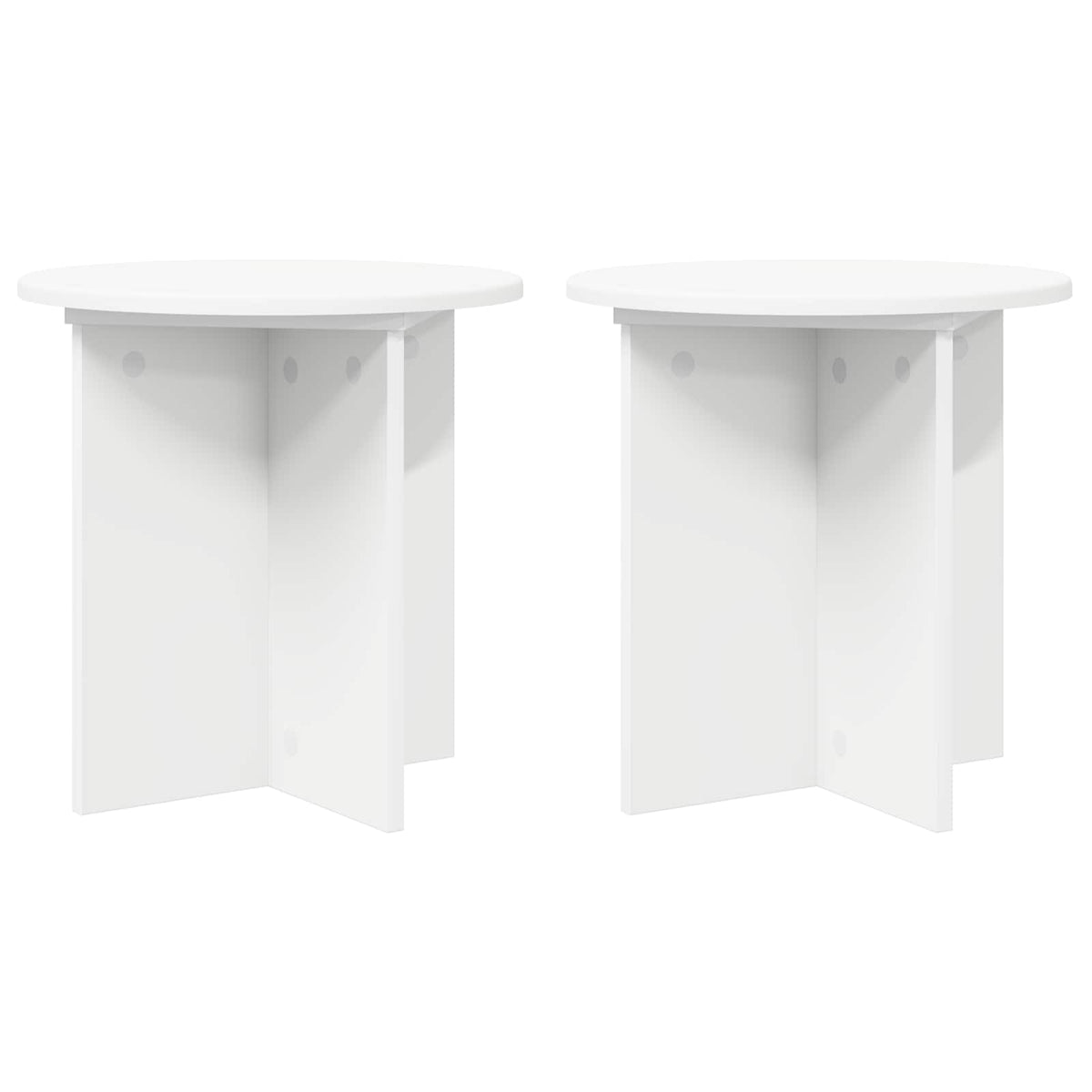 Plantenstandaard 2 pcs Wit Ø40 x 40 cm Bewerkt hout is nu te koop bij PeponiXL, paradijselijk wonen!