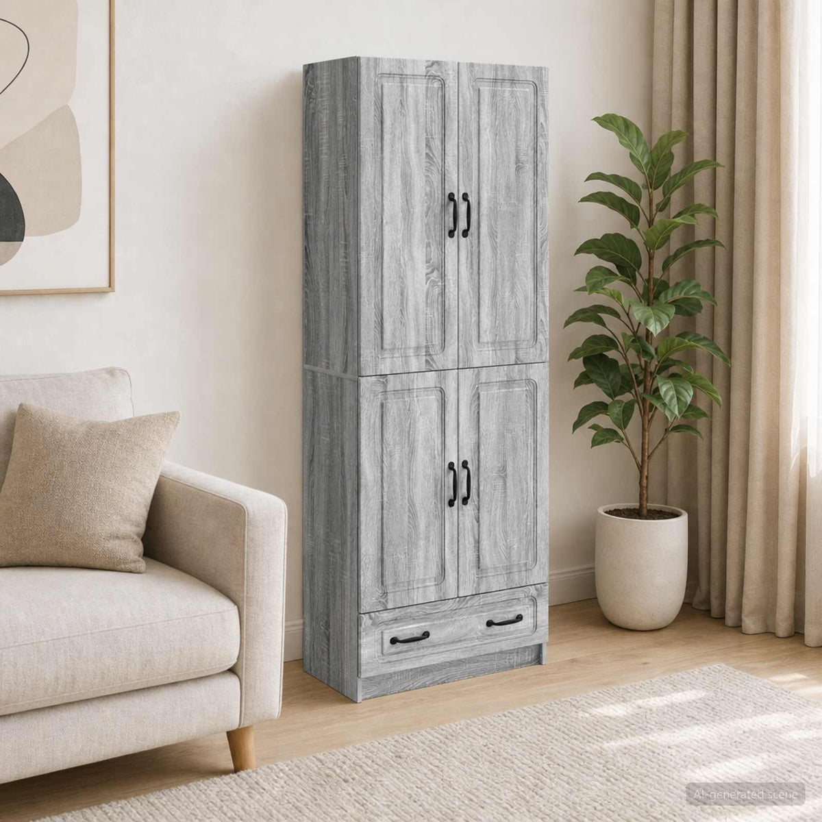 Kastenset 2 pcs Grijs Sonoma Bewerkt hout is nu te koop bij PeponiXL, paradijselijk wonen!