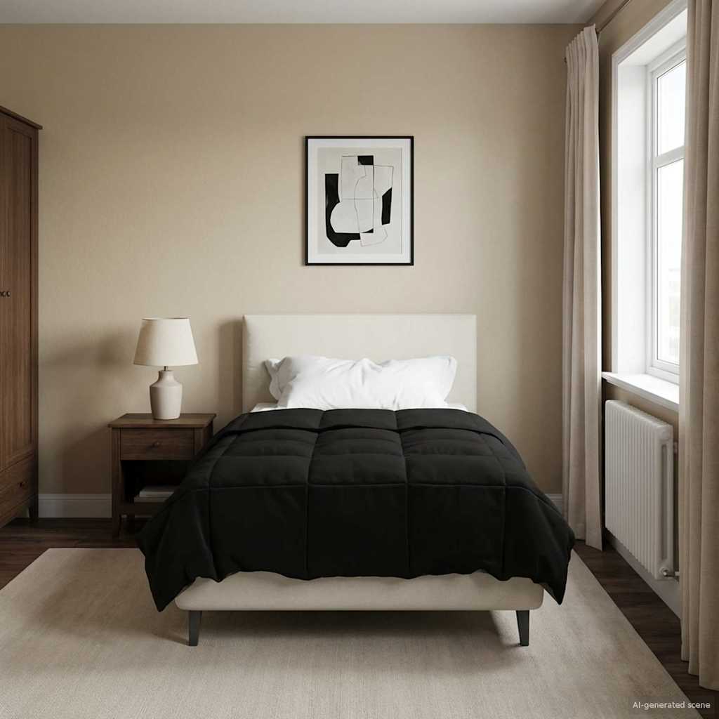 Winter Dekbed Gekwilt Zwart 140 x 220 cm Microfiber is nu te koop bij PeponiXL, paradijselijk wonen!