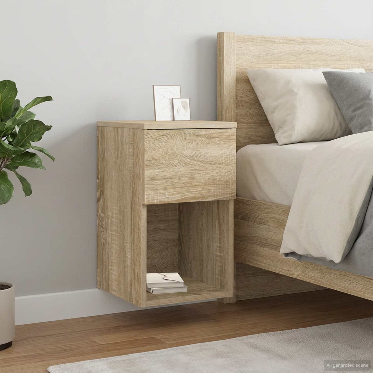 Bed kast 2 pcs Sonoma Eiken 29 x 31,5 x 49 cm Bewerkt hout is nu te koop bij PeponiXL, paradijselijk wonen!