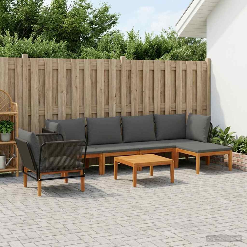 7 pcs Massief acaciahout & touw Naturel is nu te koop bij PeponiXL, paradijselijk wonen!