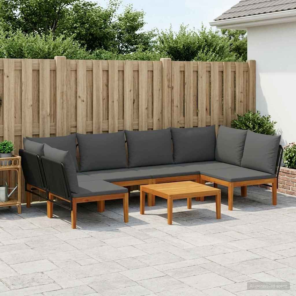 7 pcs Massief acaciahout & touw Naturel is nu te koop bij PeponiXL, paradijselijk wonen!