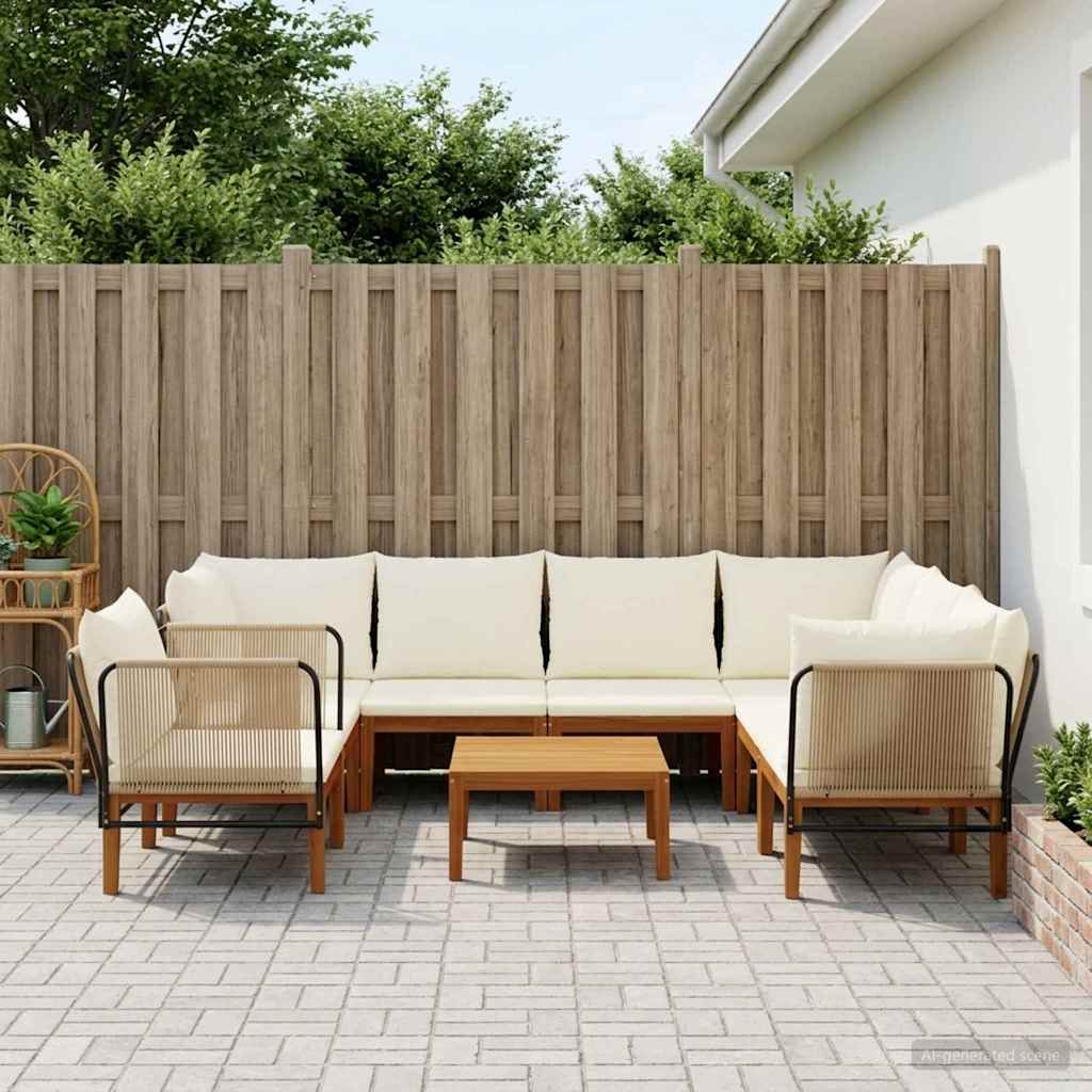 7 pcs Massief acaciahout & touw Naturel is nu te koop bij PeponiXL, paradijselijk wonen!