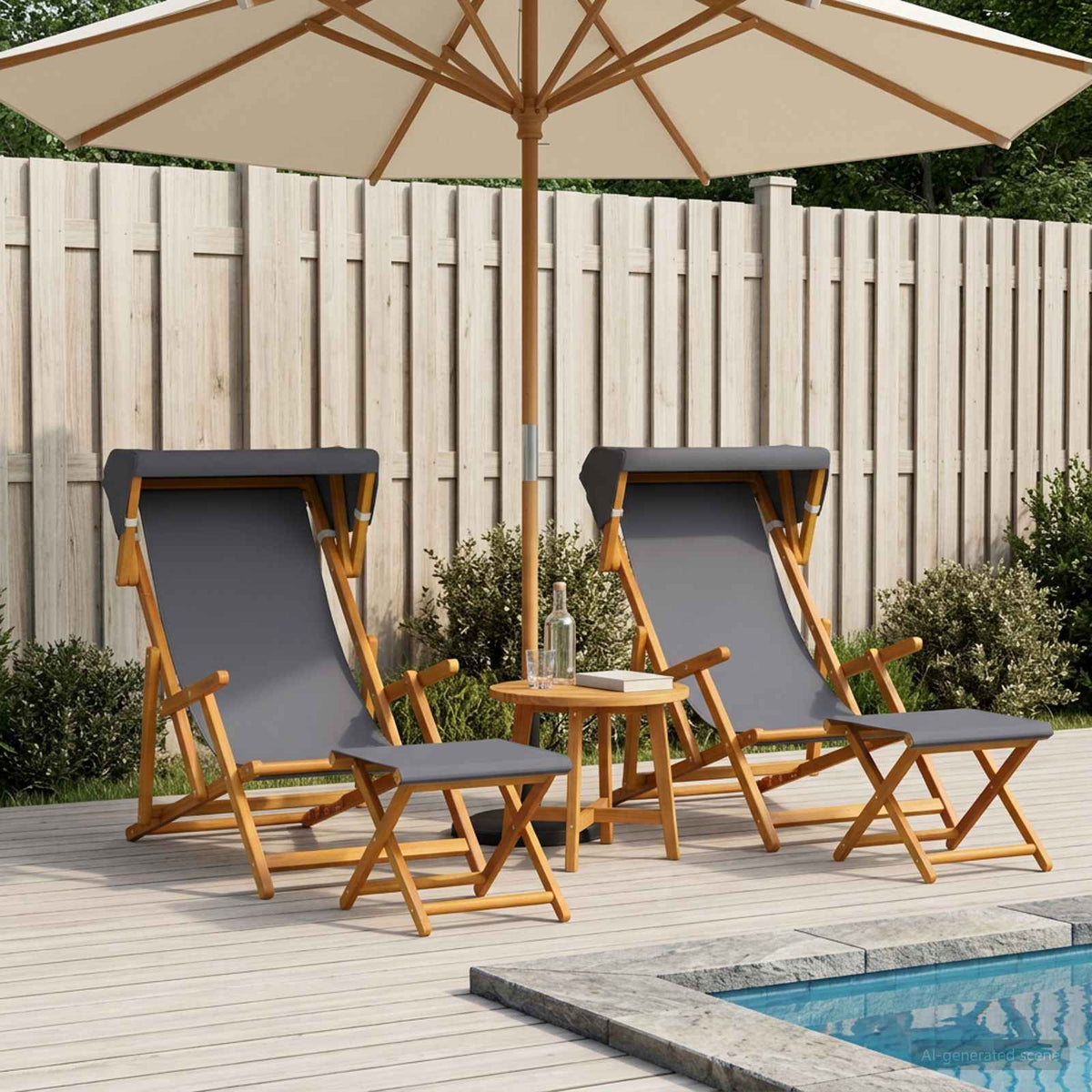 Ligstoel 4 pcs 3 Positie massief eucalyptushout Grijs is nu te koop bij PeponiXL, paradijselijk wonen!