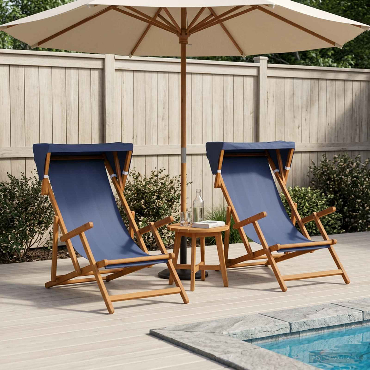 Ligstoel 2 pcs 3 Positie massief eucalyptushout Blauw is nu te koop bij PeponiXL, paradijselijk wonen!