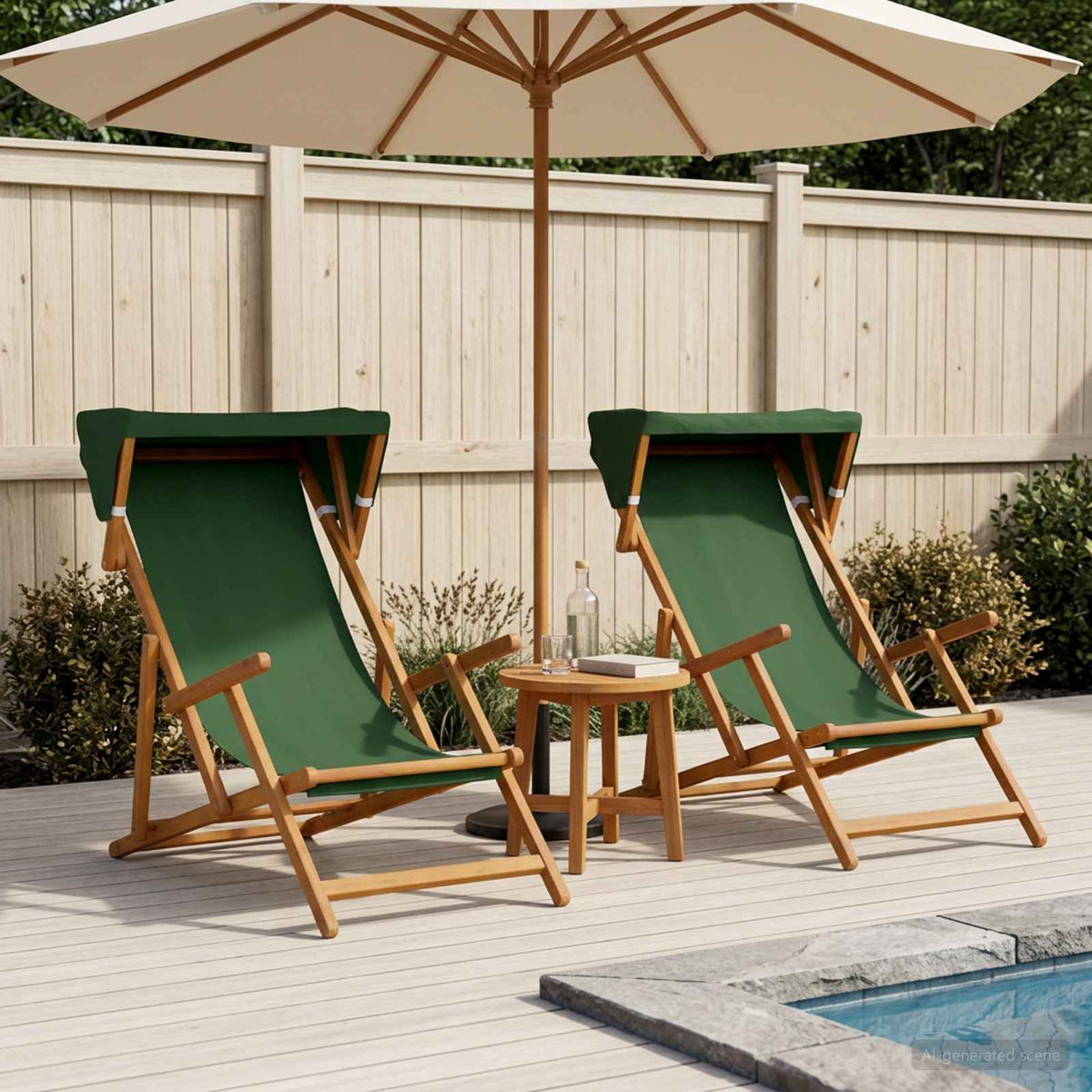 Ligstoel 2 pcs 3 Positie massief eucalyptushout Groen is nu te koop bij PeponiXL, paradijselijk wonen!