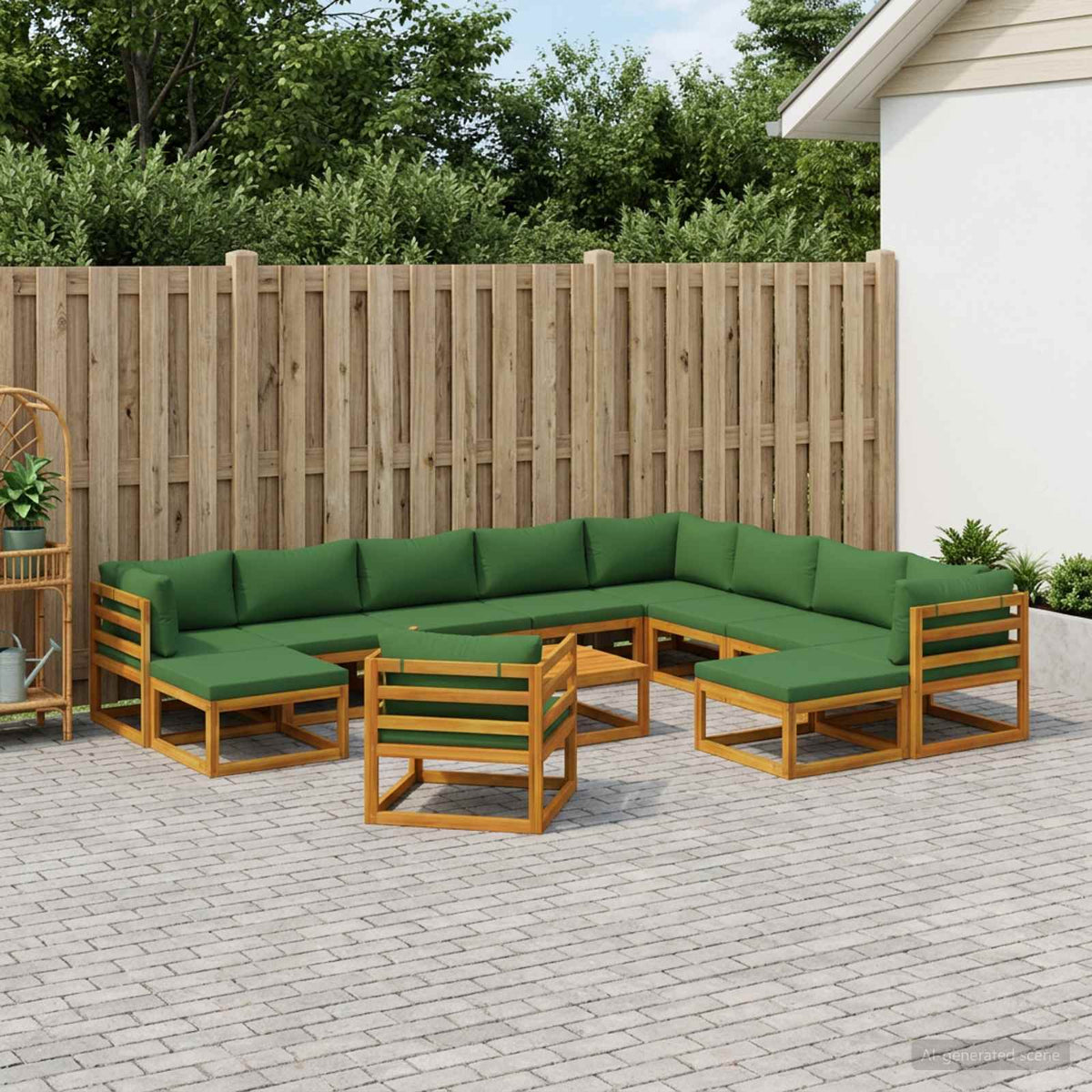 vidaXL Bankstel 12 st Naturel Massief Acaciahout