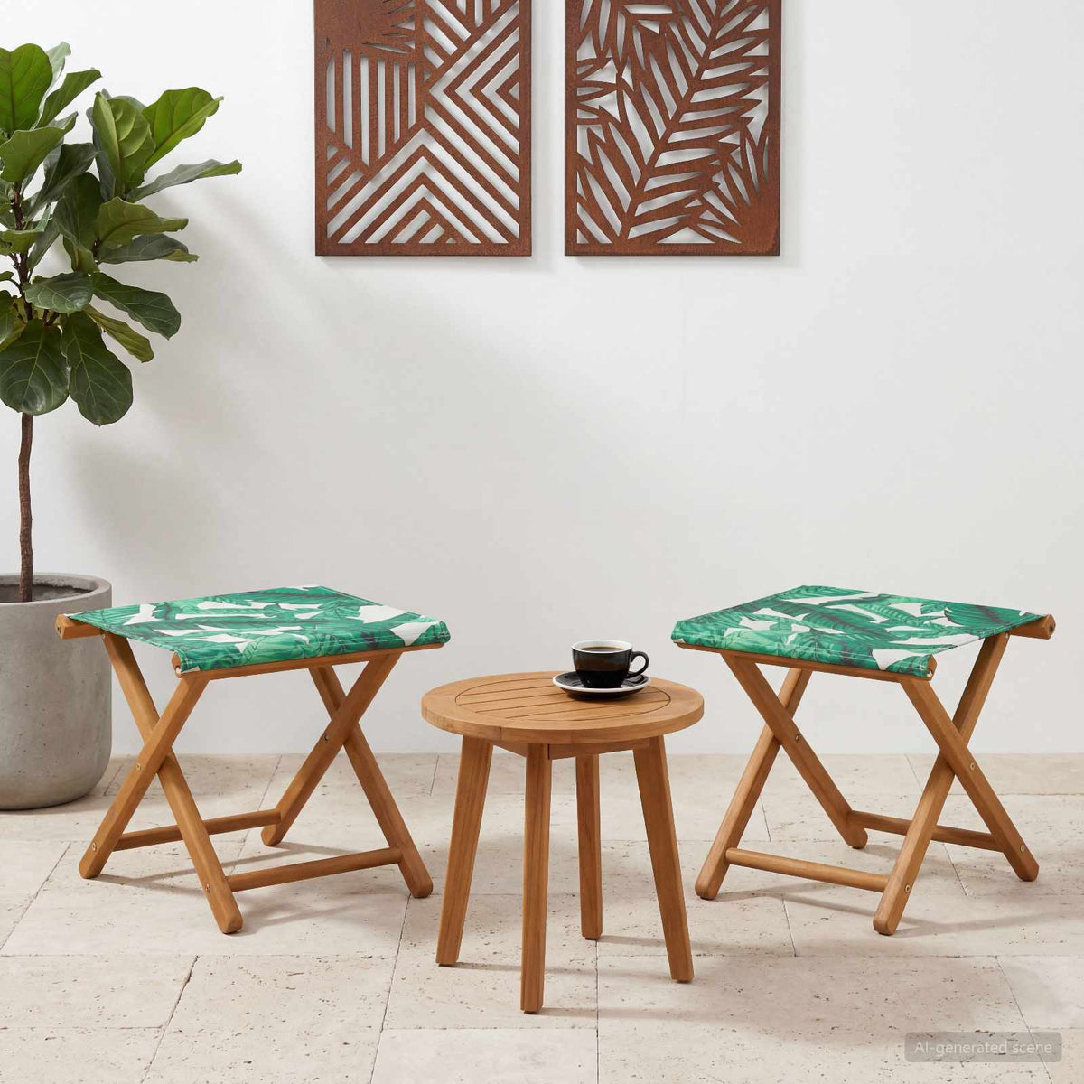Ligstoel 2 pcs massief eucalyptushout Bladpatroon is nu te koop bij PeponiXL, paradijselijk wonen!