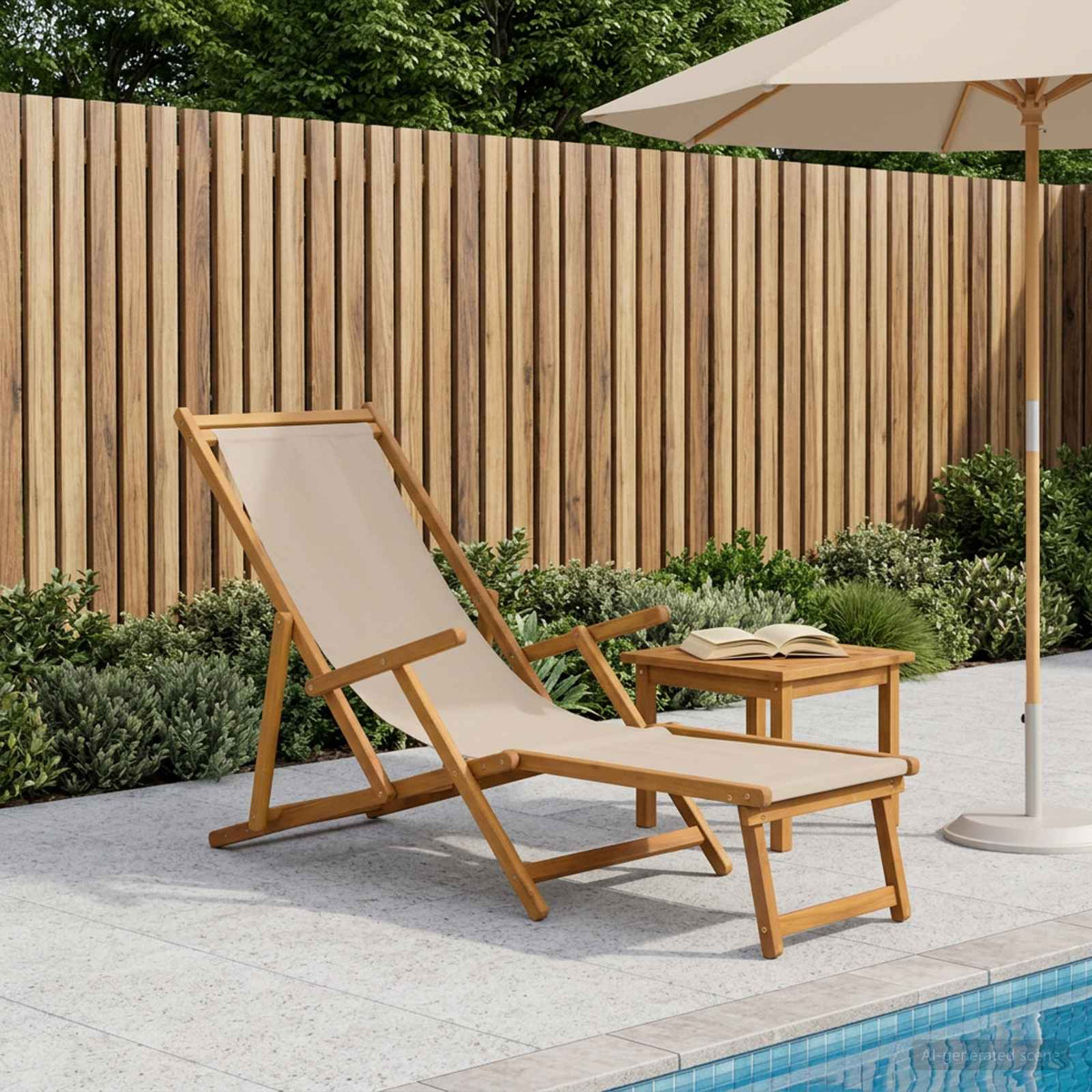 Opvouwbare zonnebed Massief Eucalyptus Hout Beige is nu te koop bij PeponiXL, paradijselijk wonen!