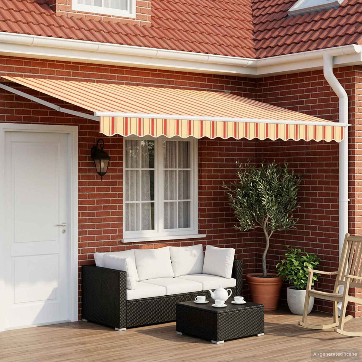 Handbediende luifel met LED's Multikleur 4 × 3 m is nu te koop bij PeponiXL, paradijselijk wonen!