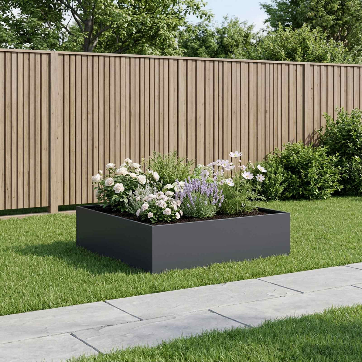 Plantenbak Antraciet 100 x 100 x 30 cm Koudgewalst staal is nu te koop bij PeponiXL, paradijselijk wonen!