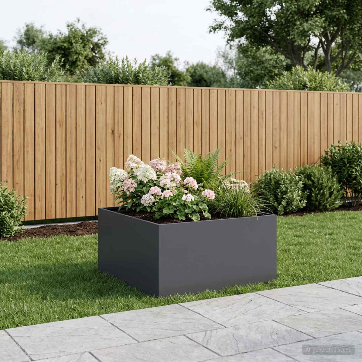 Plantenbak Antraciet 100 x 100 x 40 cm Koudgewalst staal is nu te koop bij PeponiXL, paradijselijk wonen!