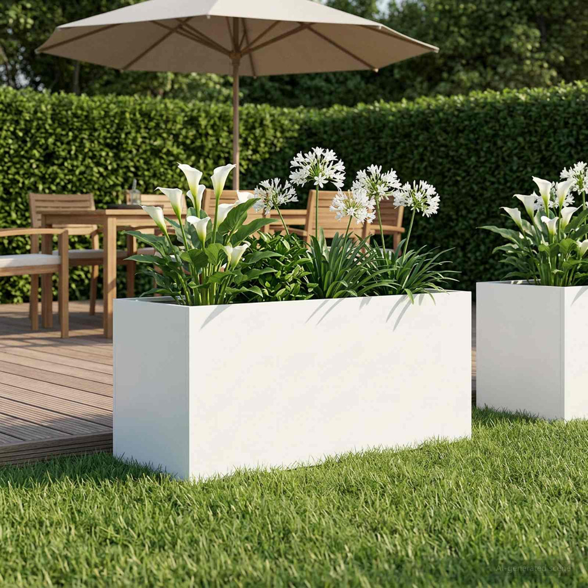 Plantenbak Wit 100 x 40 x 40 cm Koudgewalst staal is nu te koop bij PeponiXL, paradijselijk wonen!