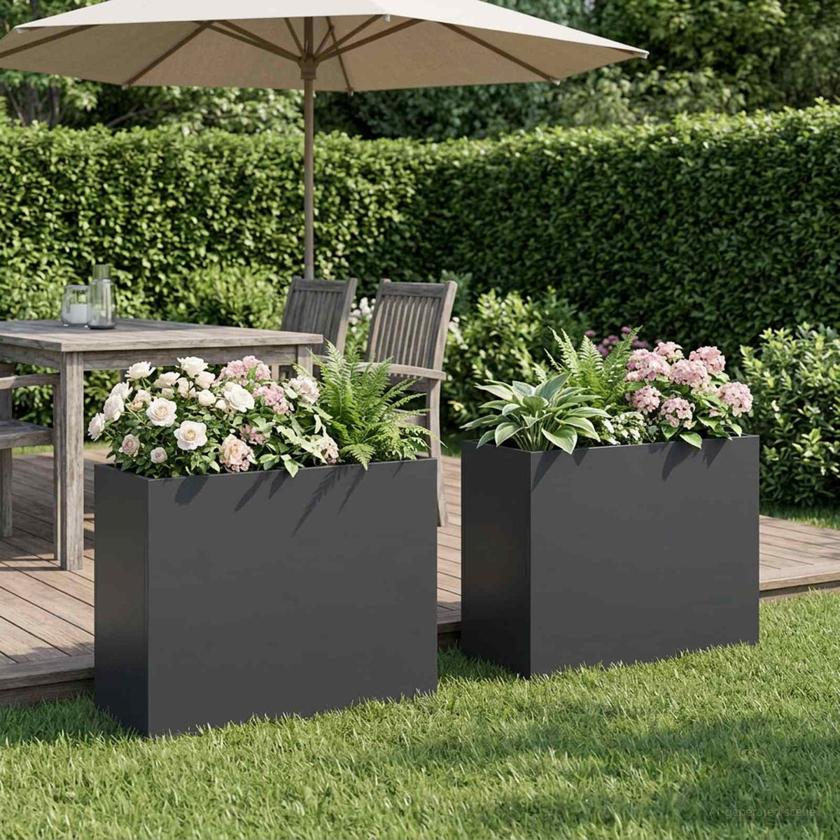 Plantenbak 2 st Antraciet 50 x 20 x 40 cm Koudgewalst staal is nu te koop bij PeponiXL, paradijselijk wonen!