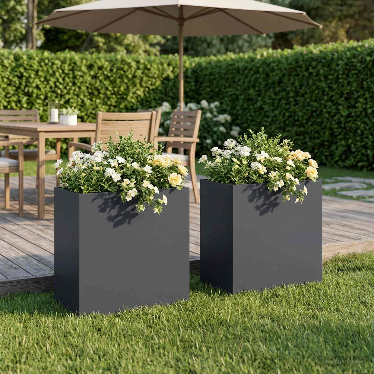 Plantenbak 2 st Antraciet 50 x 30 x 50 cm Koudgewalst staal is nu te koop bij PeponiXL, paradijselijk wonen!