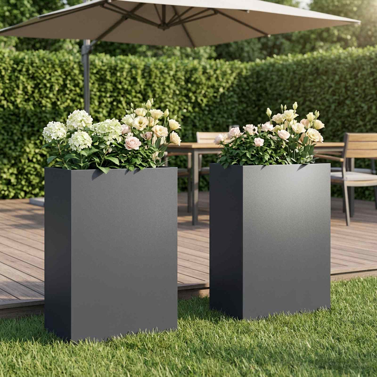 Plantenbak 2 st Antraciet 50 x 30 x 75 cm Koudgewalst staal is nu te koop bij PeponiXL, paradijselijk wonen!