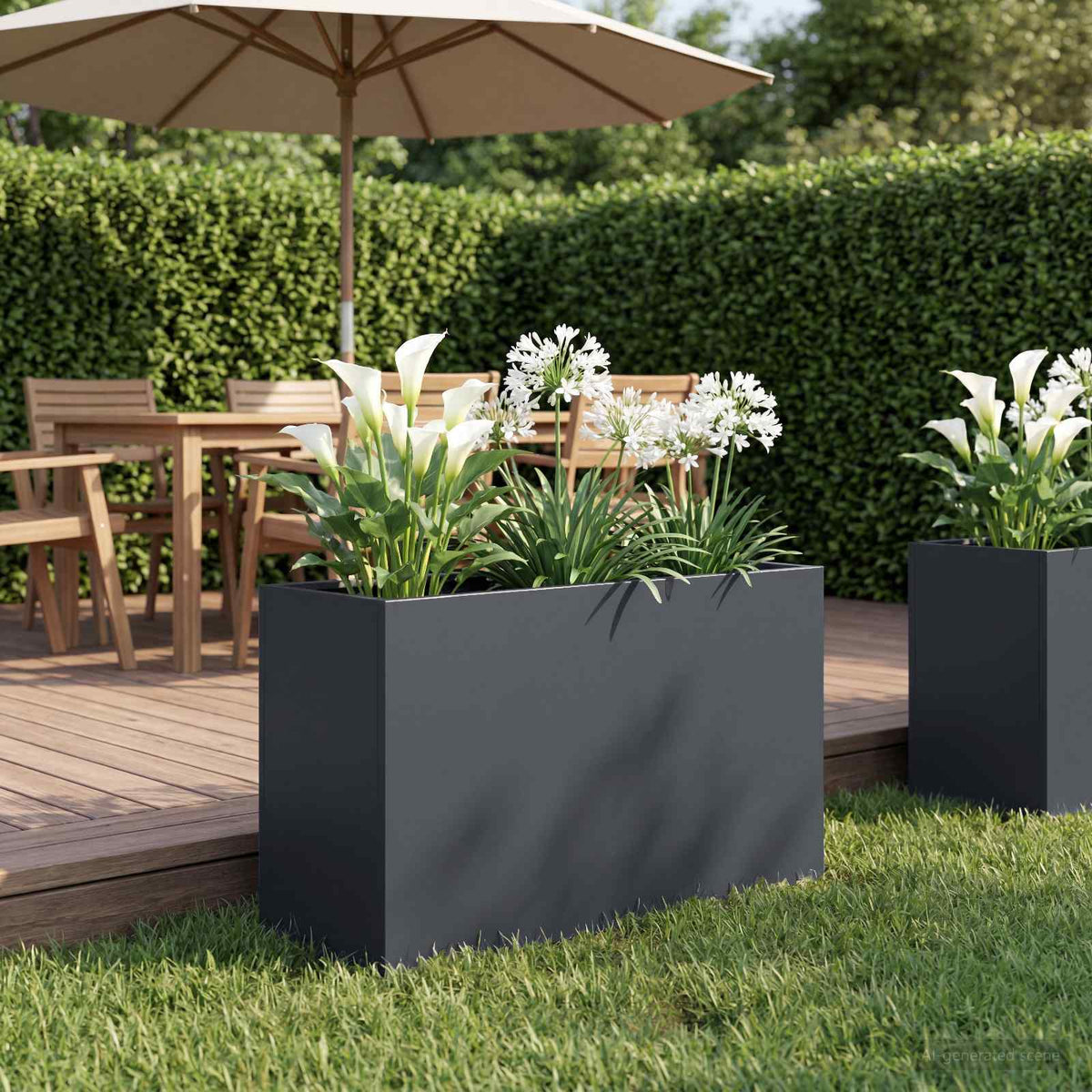 Plantenbak Antraciet 80 x 30 x 40 cm Koudgewalst staal is nu te koop bij PeponiXL, paradijselijk wonen!