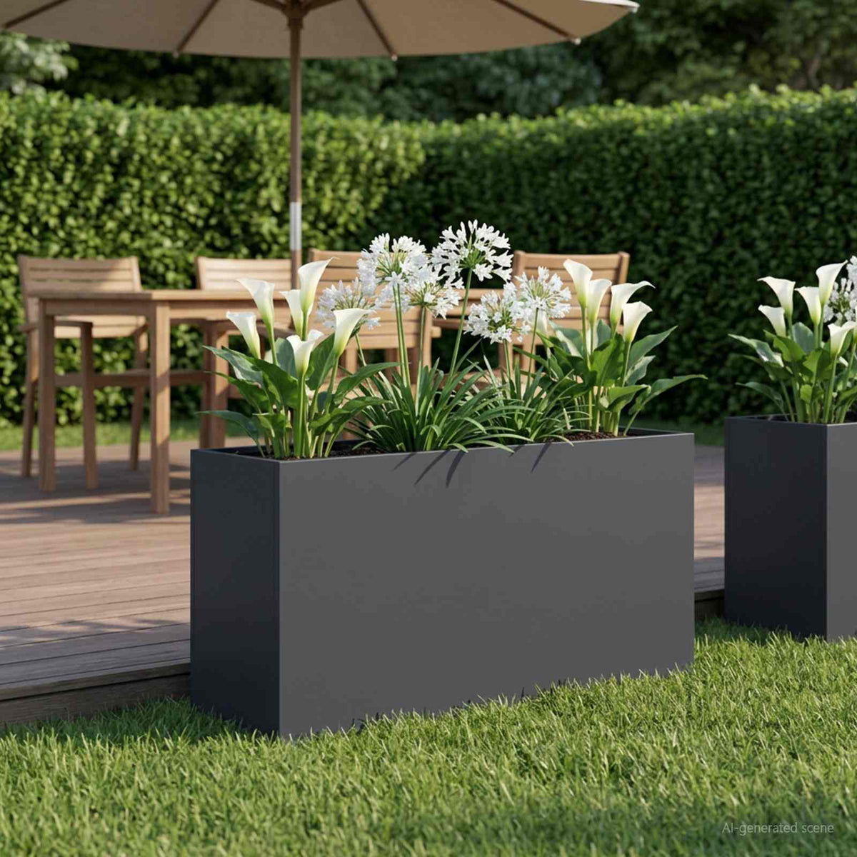 Plantenbak Antraciet 100 x 30 x 40 cm Koudgewalst staal is nu te koop bij PeponiXL, paradijselijk wonen!