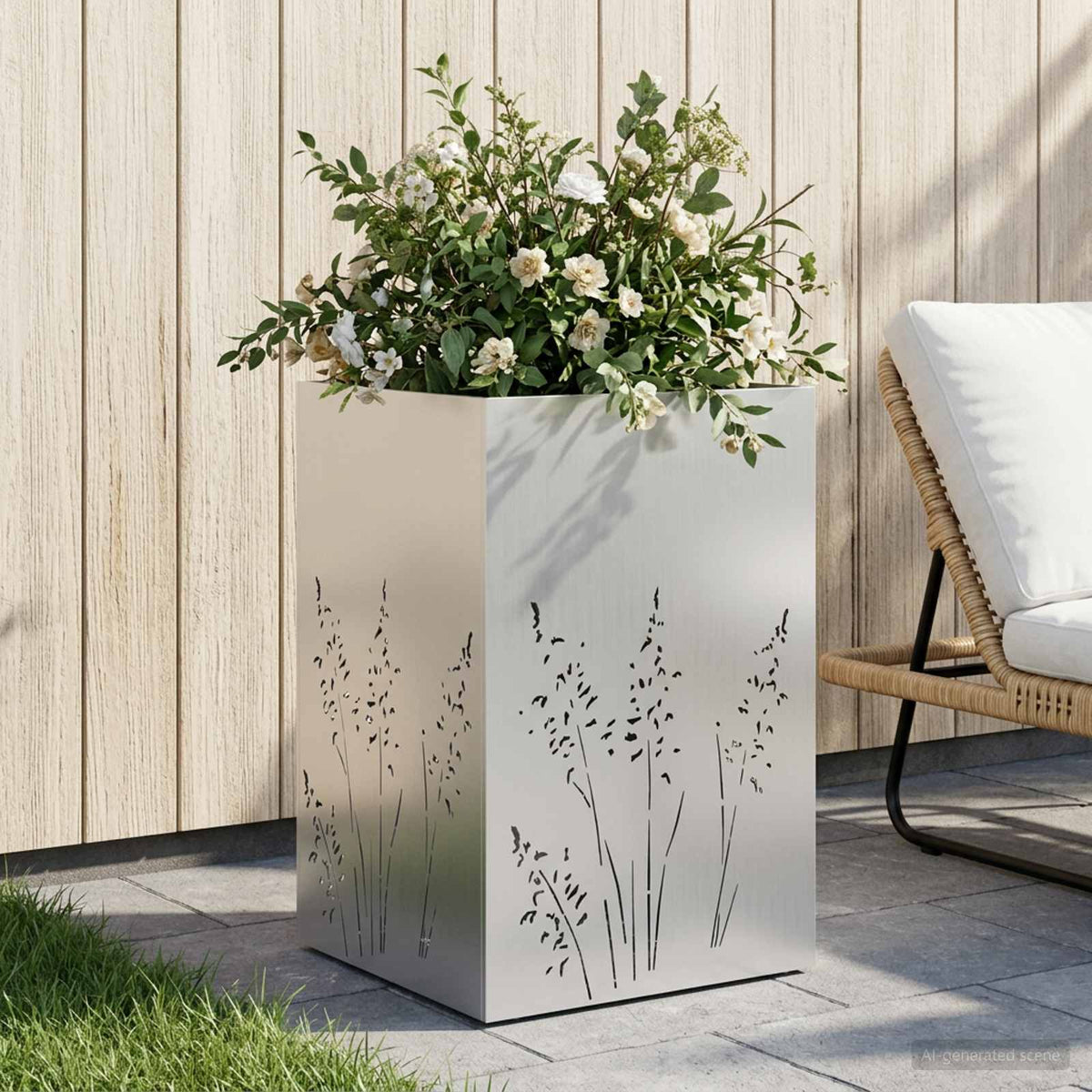 Plantenbak zilver 50 x 50 x 75 cm Gegalvaniseerd staal is nu te koop bij PeponiXL, paradijselijk wonen!