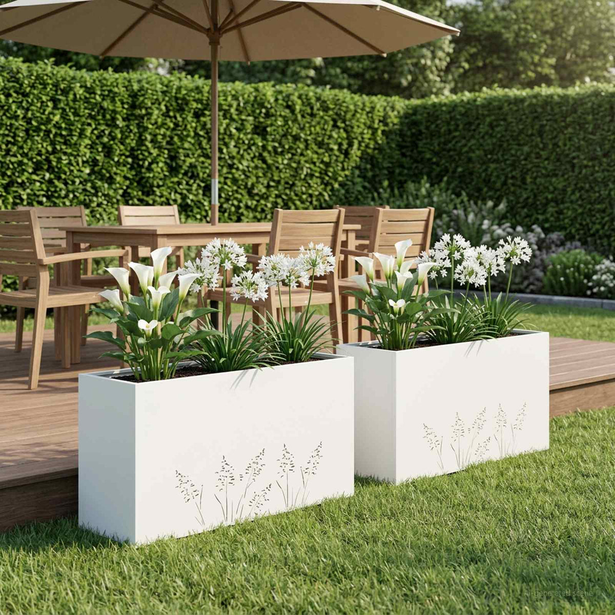 Plantenbak 2 st Wit 100 x 30 x 49 cm Koudgewalst staal is nu te koop bij PeponiXL, paradijselijk wonen!