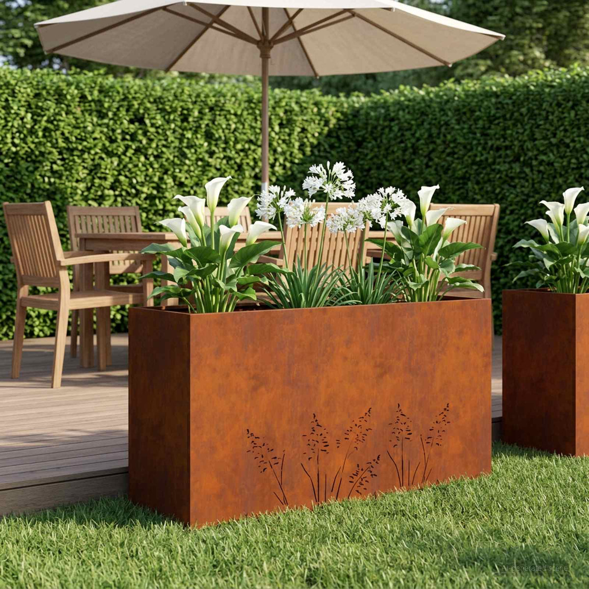 Plantenbak Roestkleurig 100 x 30 x 49 cm weervast staal is nu te koop bij PeponiXL, paradijselijk wonen!