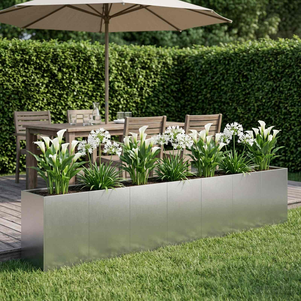 Plantenbak zilver 280 x 40 x 60 cm Roestvrij staal is nu te koop bij PeponiXL, paradijselijk wonen!