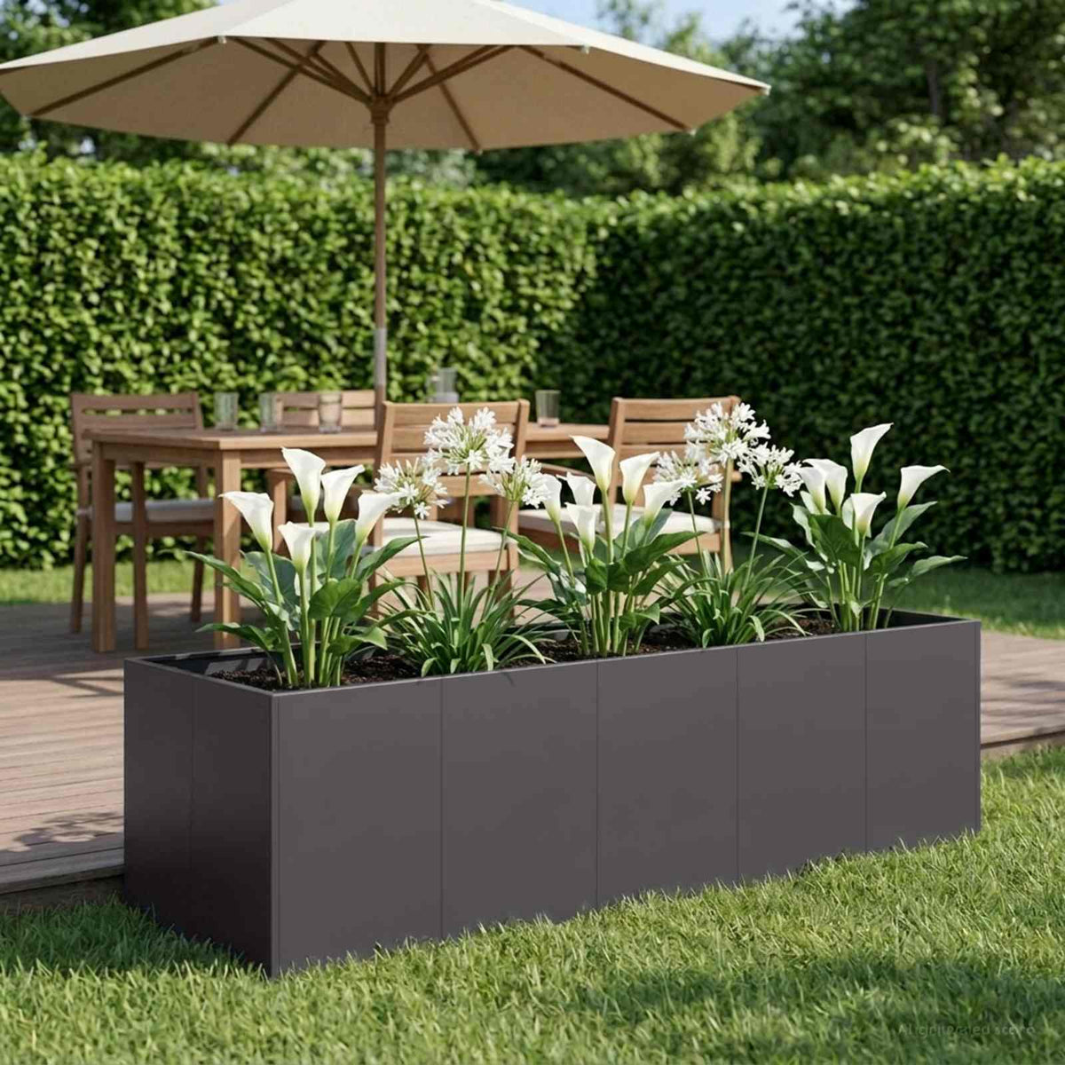Plantenbak Zwart 200 x 80 x 60 cm Koudgewalst staal is nu te koop bij PeponiXL, paradijselijk wonen!