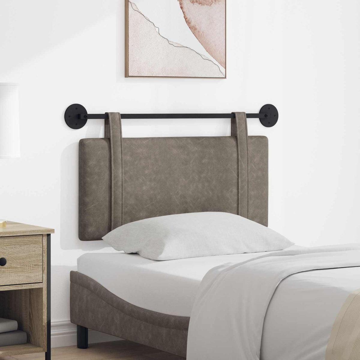 Hangend hoofdbord Grijs Antiek PU is nu te koop bij PeponiXL, paradijselijk wonen!