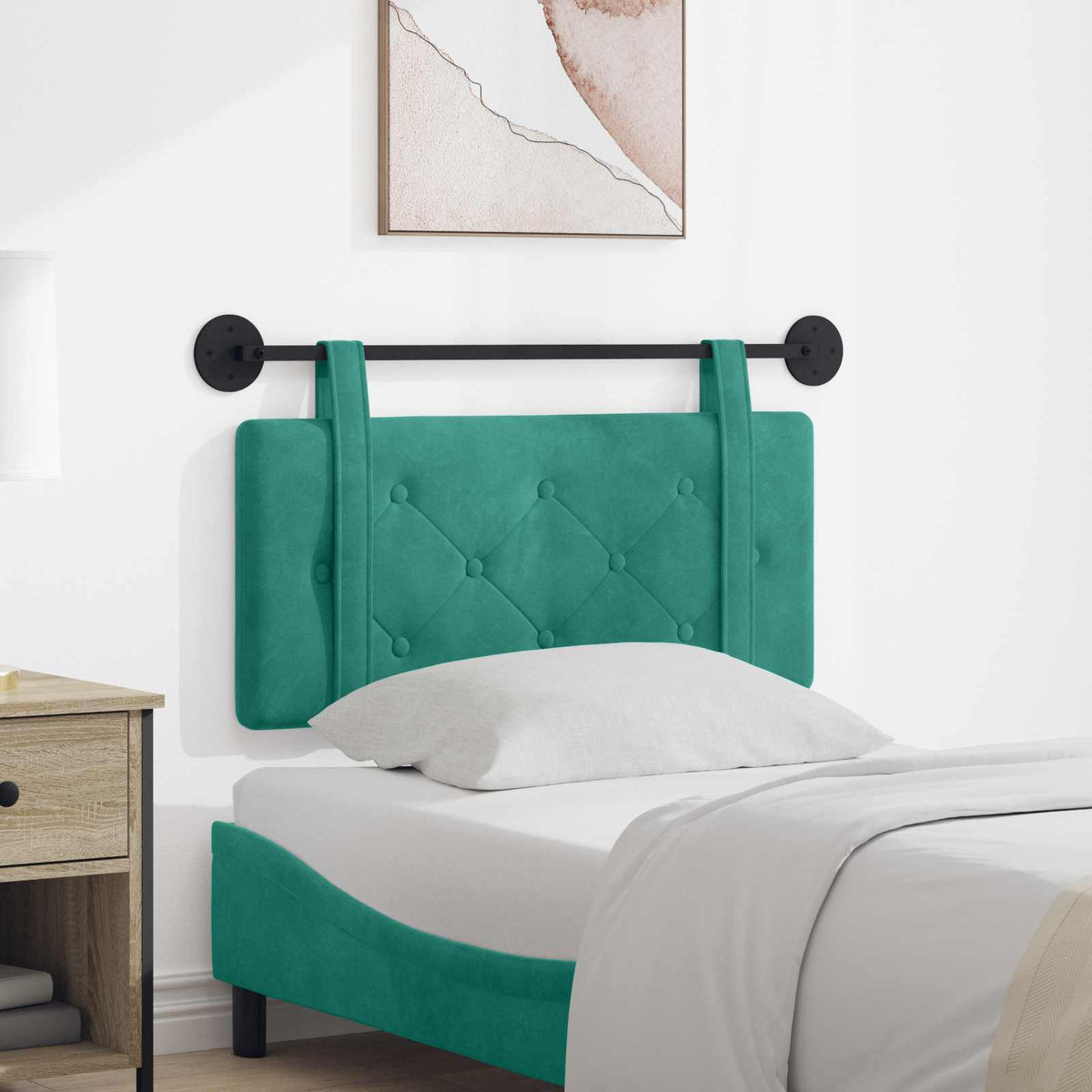 Hangend hoofdbord Turquoise Fluweel is nu te koop bij PeponiXL, paradijselijk wonen!