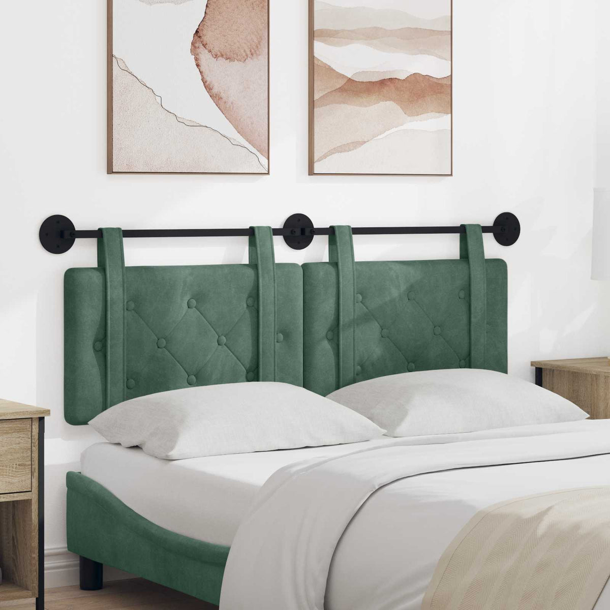 Hangend hoofdbord Zeegroen Fluweel is nu te koop bij PeponiXL, paradijselijk wonen!