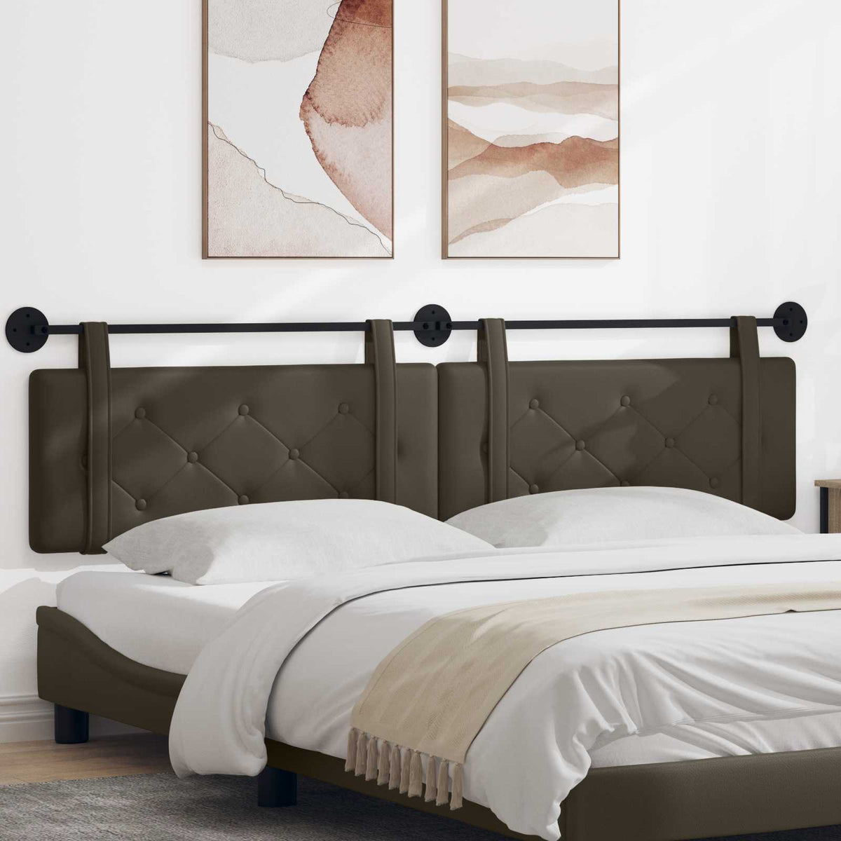Hangend hoofdbord Grijs Kunstleer is nu te koop bij PeponiXL, paradijselijk wonen!