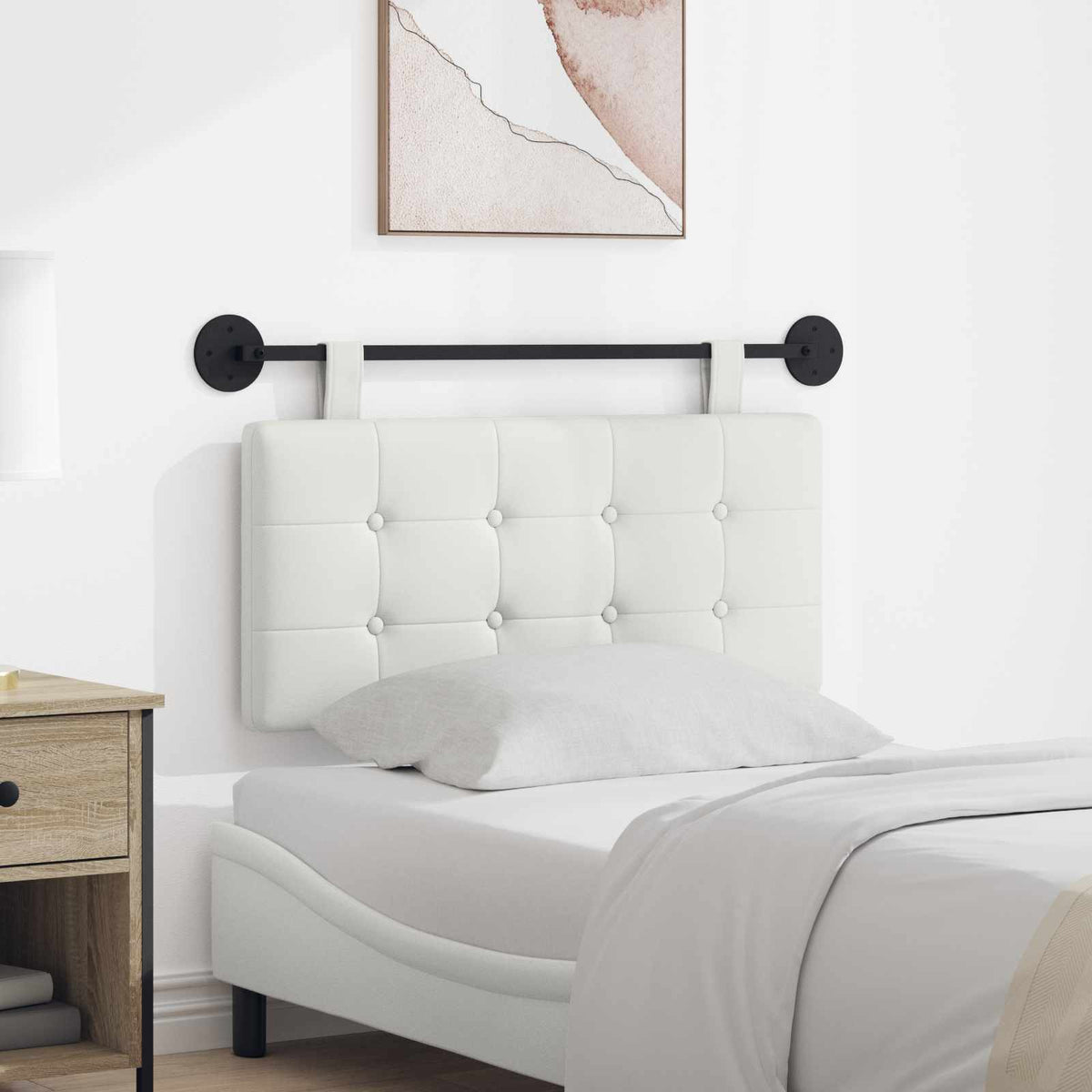 Hangend hoofdbord Wit Kunstleer is nu te koop bij PeponiXL, paradijselijk wonen!
