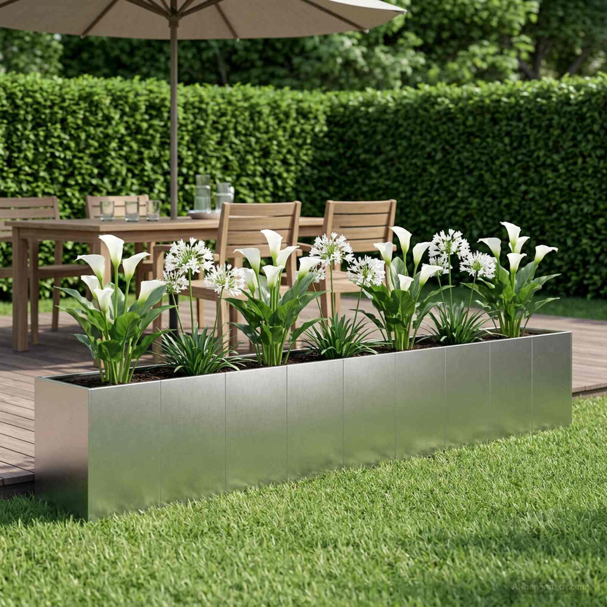 Plantenbak zilver 360 x 40 x 60 cm Roestvrij staal is nu te koop bij PeponiXL, paradijselijk wonen!