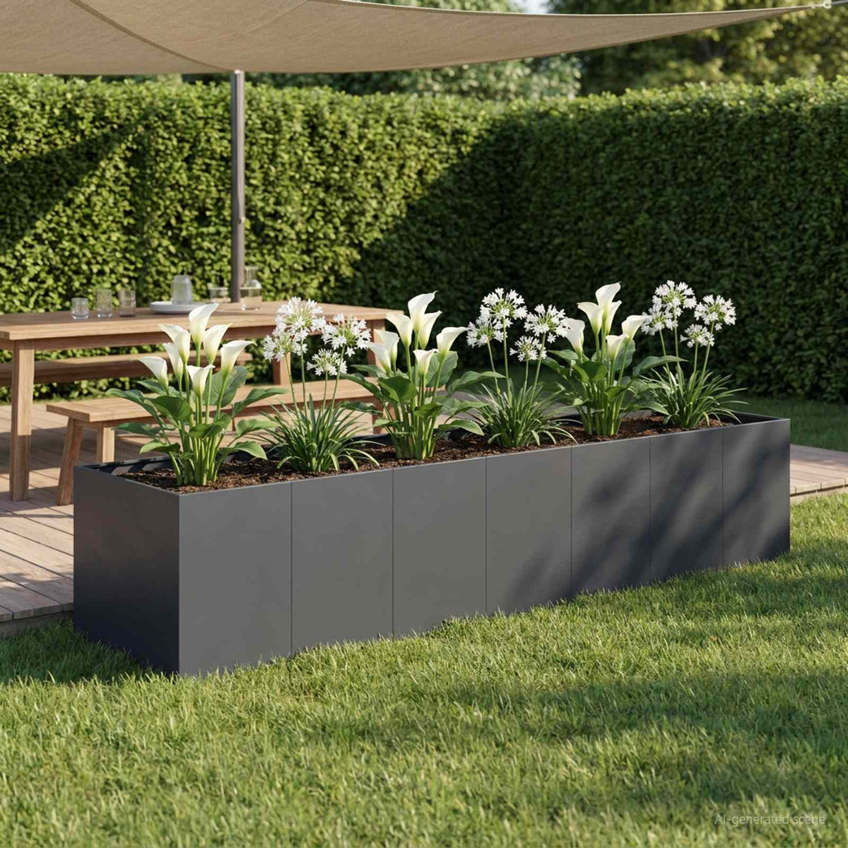 Plantenbak Antraciet 280 x 80 x 60 cm Koudgewalst staal is nu te koop bij PeponiXL, paradijselijk wonen!