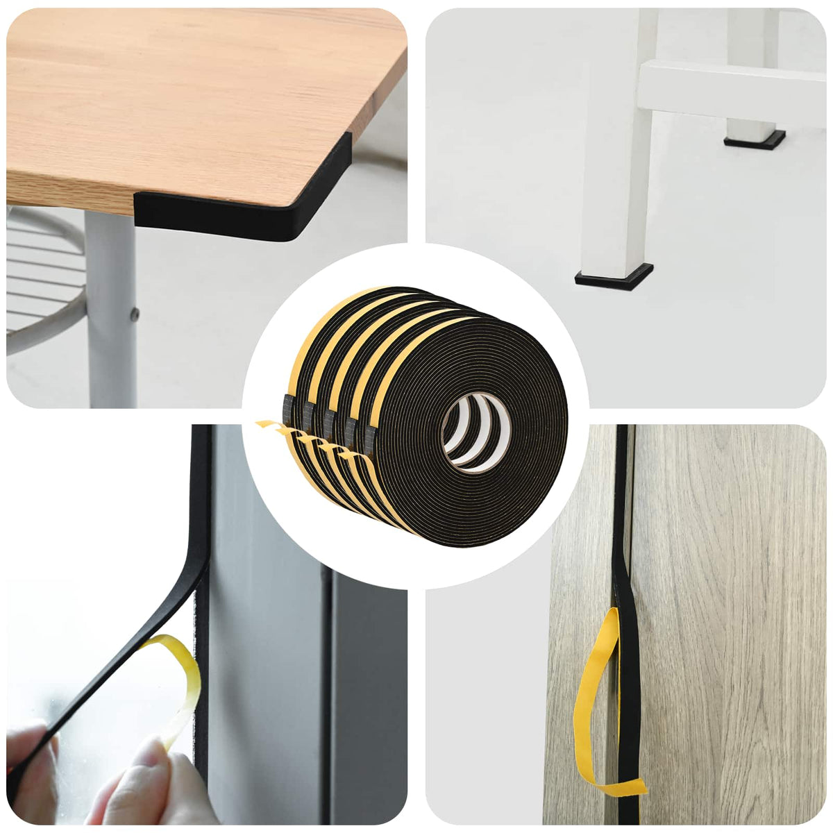 Zelfklevende schuimtape 5 pcs Zwart 15mm x 10m CR Schuim is nu te koop bij PeponiXL, paradijselijk wonen!