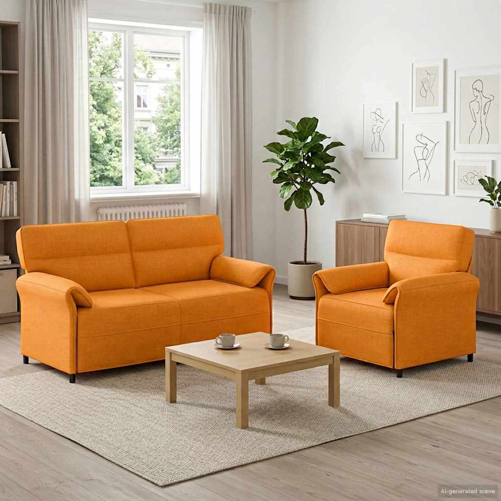 Bankstel 2 st Donkergeel Stof is nu te koop bij PeponiXL, paradijselijk wonen!