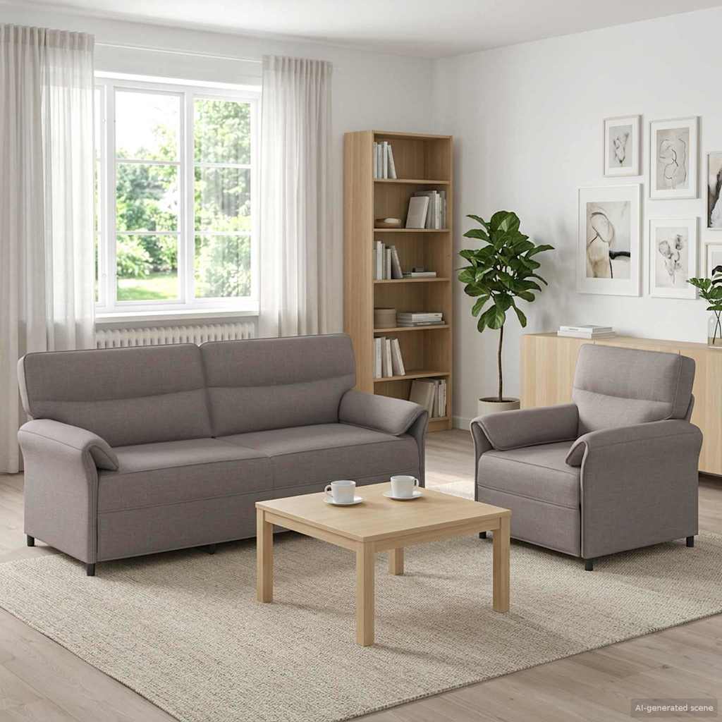 Bankstel 2 st Taupe Stof is nu te koop bij PeponiXL, paradijselijk wonen!
