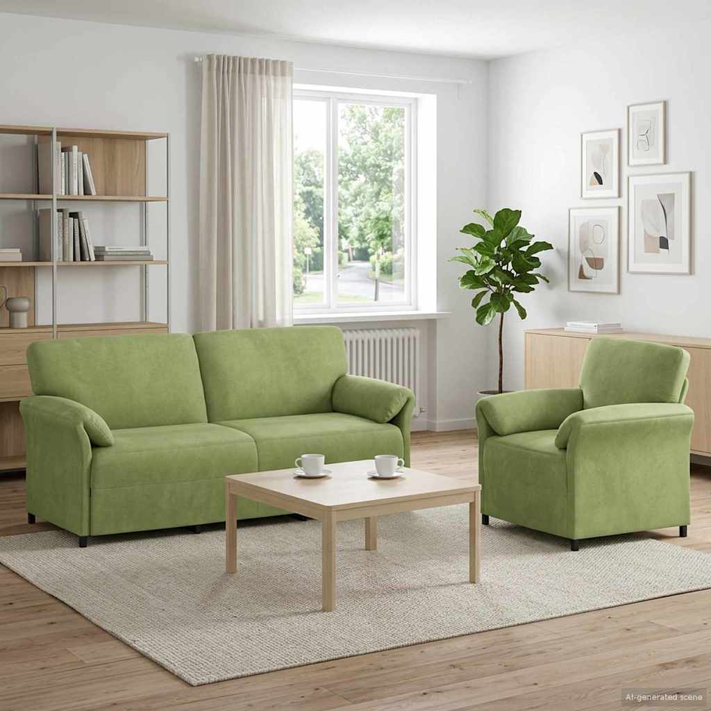 Bankstel 2 st Lichtgroen Fluweel is nu te koop bij PeponiXL, paradijselijk wonen!