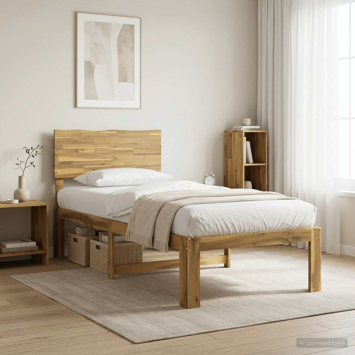 vidaXL Eenpersoonsbed met hoofdbord ROSTOCK Wit 90 x 190 cm
