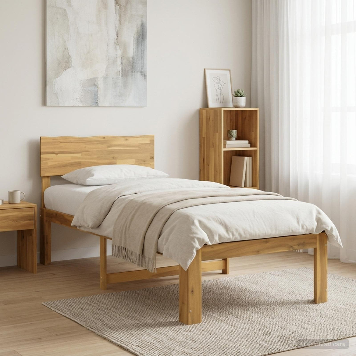 vidaXL Eenpersoonsbed met hoofdbord ROSTOCK Wit 90 x 190 cm