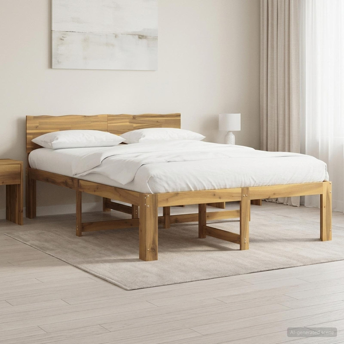 vidaXL Tweepersoonsbed met hoofdeinde ROSTOCK Wit 140 x 200 cm