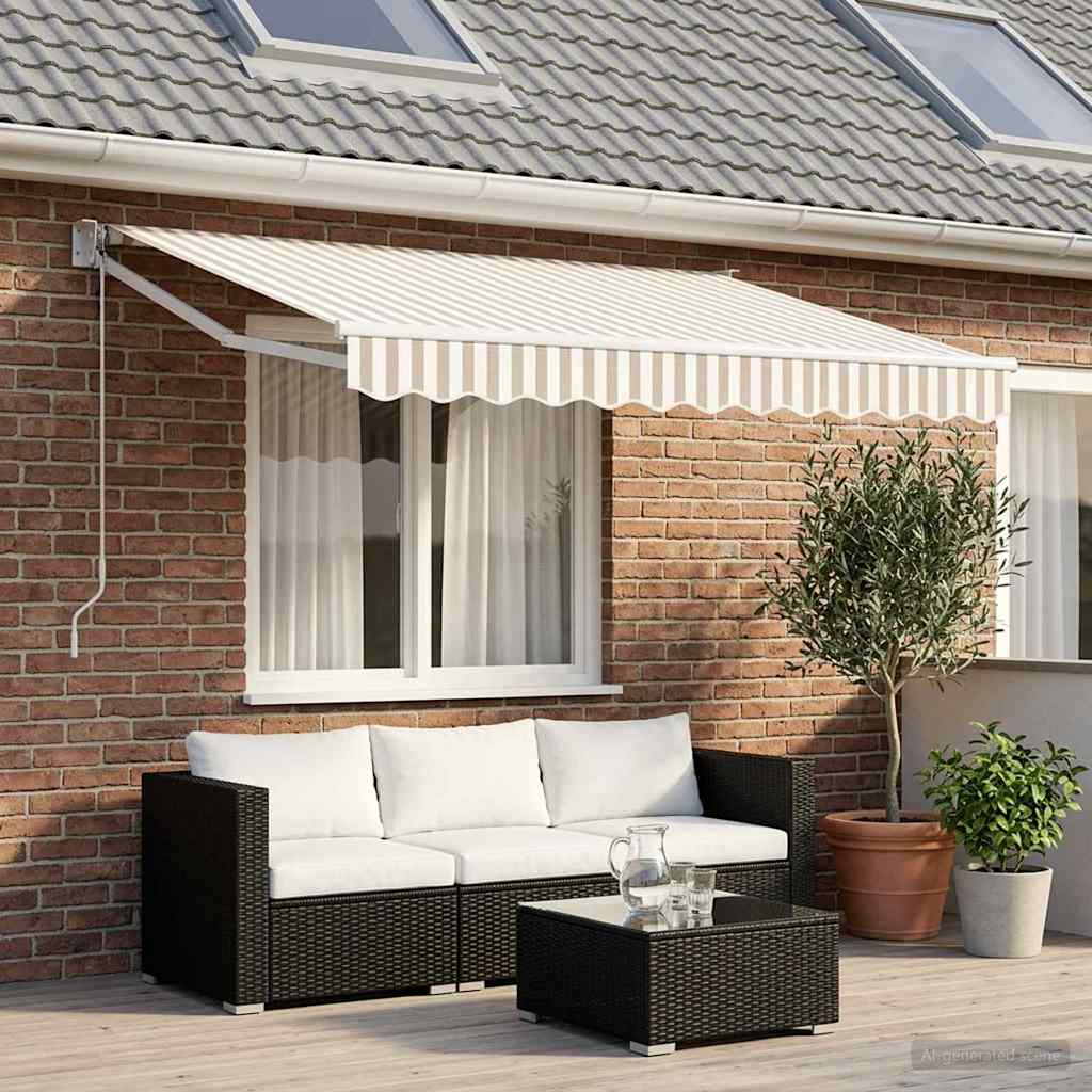 Uitschuifbare luifel Lichtgrijs en wit. 3 x 2,5 m is nu te koop bij PeponiXL, paradijselijk wonen!