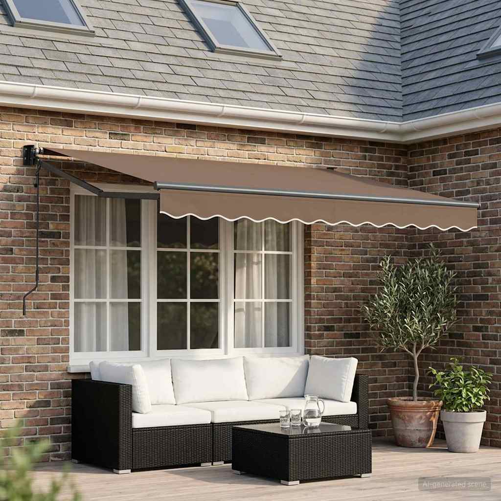 Uitschuifbare luifel Taupe 3,5 x 2 m Polyester en Metaal is nu te koop bij PeponiXL, paradijselijk wonen!