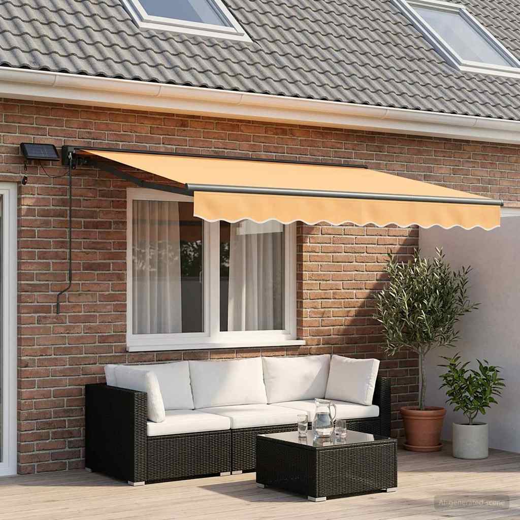 Handmatige Luifelhouder met LED's Zand 2,5 x 2 m is nu te koop bij PeponiXL, paradijselijk wonen!