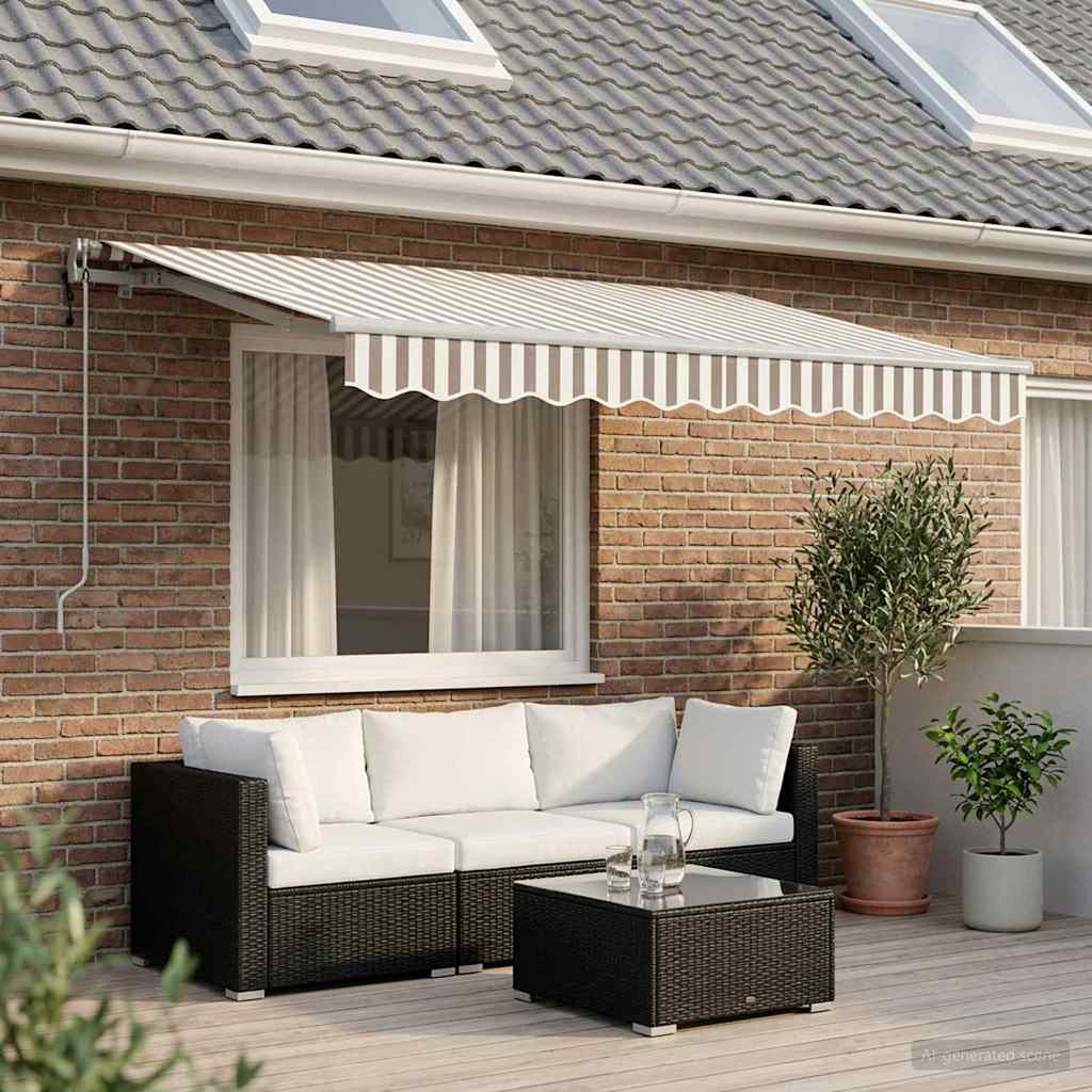 Uitschuifbare luifel Lichtgrijs en wit. 300 x 250 cm is nu te koop bij PeponiXL, paradijselijk wonen!